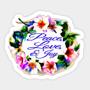 Peace Love Joy Floral Sticker